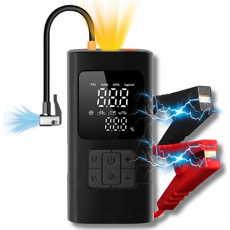Avviatore di emergenza 4 in 1, booster per avviamento auto, compressore, power bank (1/5)
