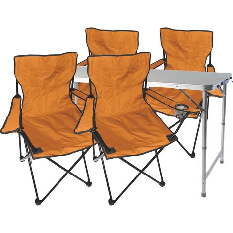 5-teiliges Campingmöbel Set orange-MMC330872+4xMPO2468 (1/5)