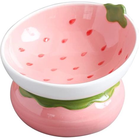Filiyano-Gamelle surélevée en céramique rose pour chat d'intérieur - Anti-vomissements et protection de la colonne vertébrale (1/5)