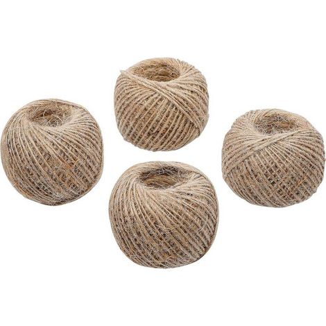 Jeu de Ficelle d'Emballage 1 mm x 45 m - Lot de 4 pcs - Résistante et Polyvalente pour Emballage - D-Work