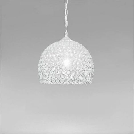 TRADE SHOP - Lampadario A Sospensione Semi Sfera Argento Cupola Cristalli Incastrati E27 32965 - (1/3)
