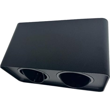 Porta Faretto Doppio Supporto Orientabile Montaggio Da Soffitto Nero P342n (1/4)
