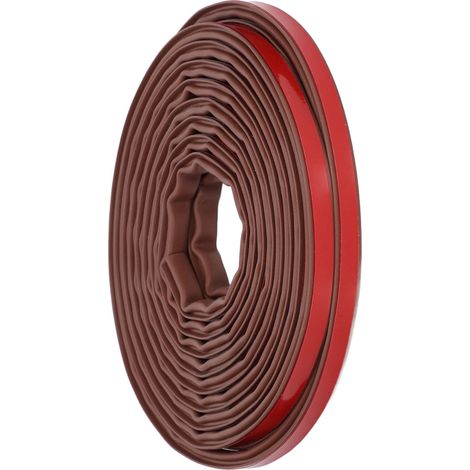 Joint de porte en silicone auto-adhésif, bande de protection en forme de H pour fenêtres, coupe-froid pour portes et fenêtres PVC, profilé 10x6mm, lot de 6 mètres, marron (1/5)