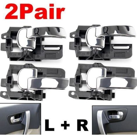 4pcs 2 Paire de Poignée de porte à l\' intérieur avant / arrière (Gauche + Droit) de voiture pour NISSAN QASHQAI J10 2007-2013 (1/4)