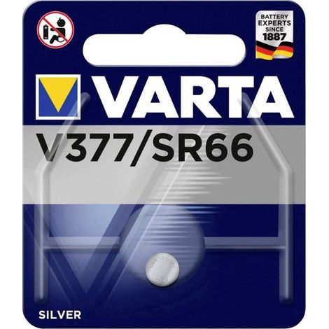 Batteria a bottone micro Varta argento sr66 - v377 1,55v blister 1 unità ø6,8x2,5mm