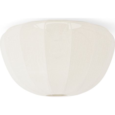 Plafonnier EMILIE en métal avec abat-jour en tissu blanc - Design intempore l- Douille E27 (1/2)