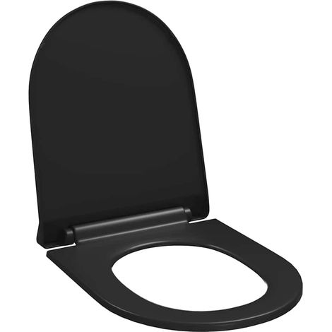 Abattant adulte pour WC à fermeture - Siège WC en douceur Libération rapide Noir BV321580 - BonneVie (1/5)