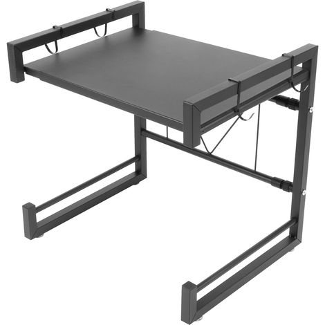 Support Extensible en Métal Four à Micro-Ondes, Support rétractable pour micro-ondes en acier au carbone, étagère de comptoir pour four et organisation de cuisine (1/5)