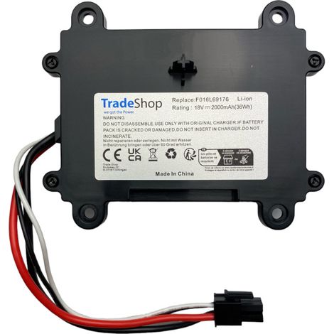 Trade-Shop Li-Ion Akku 18V / 2000mAh kompatibel mit Bosch Indego 350, 400, M 700, M+ 700, S+ 350, S+ 400, S 500, S+ 500, XS 300 Mähroboter (1/2)