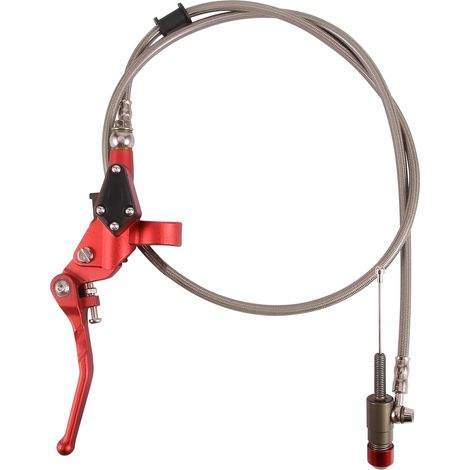 1200mm Hydraulic Clutch Lever Master Cylinder Fluid Reservoir Lever Replacement For 125cc - 250cc Vertical Engine Off Road Motorcycle Pit Dirt Bike Motocross ATV Quad Red