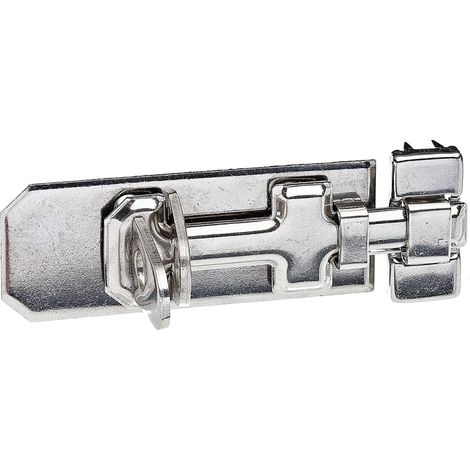 Alberts 327002 Catenaccio di Sicurezza, con Maniglia Piatta e Guida Asta fissata, Acciaio Inox, piastra 100 x 40 mm