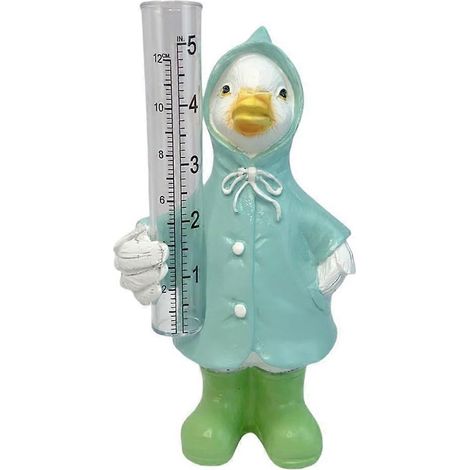 Pluviomètre de jardin, aménagement paysager, ferme, espace extérieur, facile à lire, statue d'animal en résine, canard Réf. : 9422 (1/5)