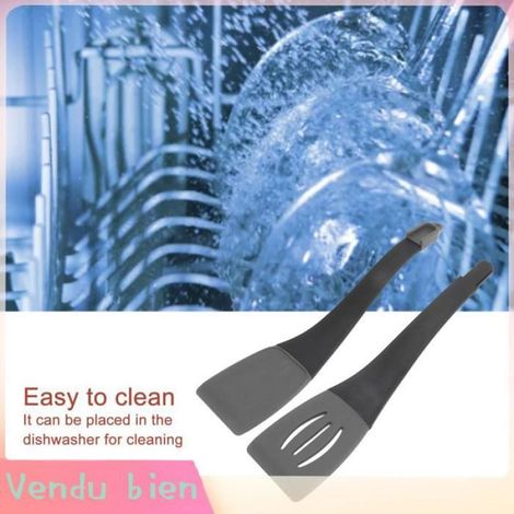 Garosa Pinces de cuisine 3 In 1 Kitchen Tongs Silicone Anti Scratch Spatula BBQ Grilling Tong For Ho jardin pelle Gris Noir (1/5)
