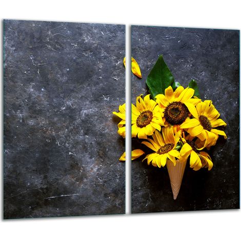 Tabla de cortar de vidrio 2x 30x52 flores (1/5)