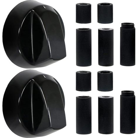 Lot de 2 Bouton Plaque de Cuisson,Bouton Gaziniere,pour Presque Toutes les Plaques de CuissonBouton Cuisiniere Universel, four Cuisinière à Gaz,Avec 10 Adaptateurs