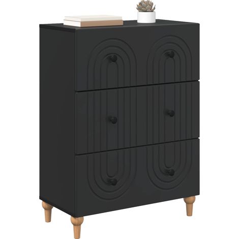 Maison Exclusive - Mobile con Cassetti Nero 66 x 34,5 x 90 cm Legno ingegnerizzato