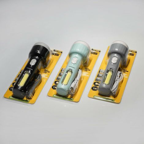 Linterna recargable Tiross 3W LED + 2W COB TS1856, luz eficiente y diseño compacto para múltiples aplicaciones.