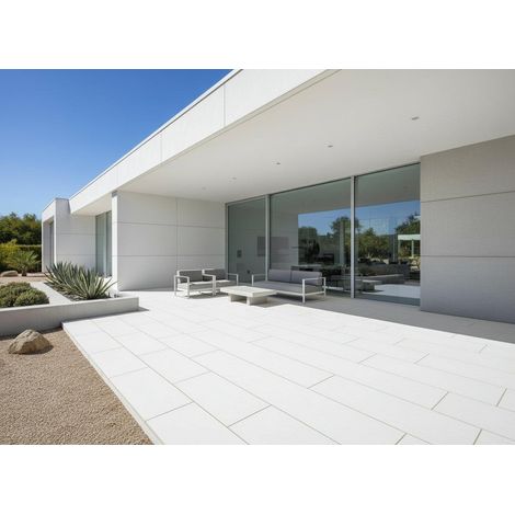 Losa hormigon para jardin y exteriores 60x60 cm - Palet - 25 unidades  9 m² - 60x60x4 cm. - Blanco
