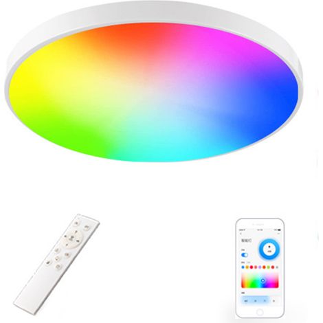 14-Zoll 20W Wi-Fi Smart LED-Deckenleuchte, 2700K-6500K + RGB, dimmbar, Sprachsteuerung (Weiß/Mehrfarbig) (1/5)