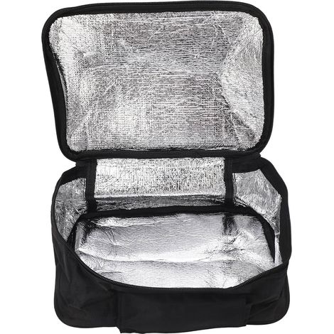Four à micro-ondes portable pour voiture, mini four électrique 12 V, chauffe rapide, boîte de pique-nique pour les voyages, le camping et la cuisson des aliments, noir (1/5)