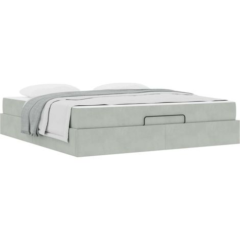 Maison Exclusive - Bettgestell mit Matratze 2 pcs Hellgrau Samt