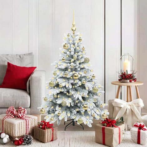 Künstlicher Weihnachtsbaum mit 150 LEDs Weiß 120 cm PE und PVC (1/5)