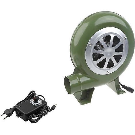 BBQ ventilateur portable barbecue, souffleur d'air AC100-240V, vitesse réglable 2900 tr/min, 60W, prise EU, pour gril extérieur, ventilation rapide et puissante.