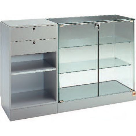 BANCO VENDITA VETRINA dimensioni: L143xP46xH90 cm IN CRISTALLI TEMPERATI made in Italy (1/2)