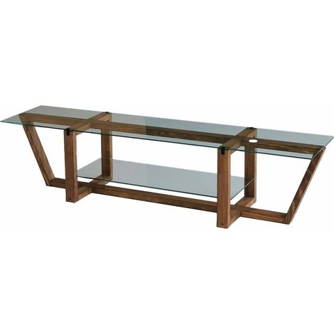 Dmora - Mobile porta TV Arienzo, Credenza da soggiorno, Armadio basso per TV, Base parete attrezzata, 158x35h35 cm, Noce (1/5)