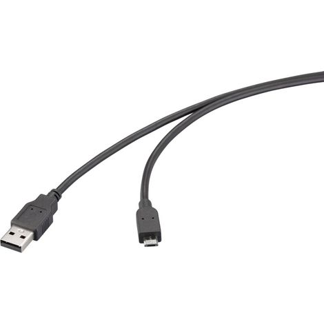 Câble USB 2.0 de 3 m – Connecteur USB-A mâle vers Micro-USB mâle, noir, haute résistance et compatibilité universelle pour chargeur et transfert de données