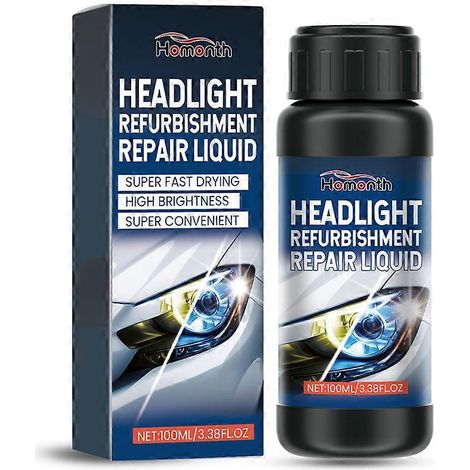 Liquide de réparation et de polissage pour phares de voiture (100 ml), nettoyant et rénovateur de lentilles de phares, durable. (1/5)