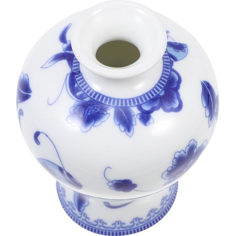 Vase à Fleurs Rétro en Céramique Bleu et Blanc Vase Vintage en Porcelaine Chinoise Peinte la Main Taille Moyenne pour Décoration Maison Bureau ou Étagère Pot à Fleurs Original (1/5)