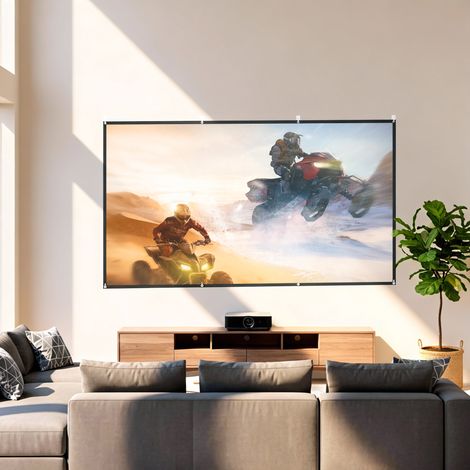 Écran projection 120" Blanc HD 4K/8K pliable portable résiste plis lavable double verso