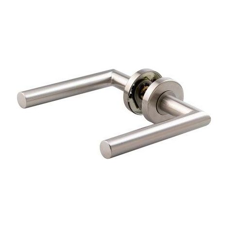 Vachette – Poignée de porte coulissante coudée à 90° sur rosace – Béquille en acier inoxydable AISI 202 – Fixation invisible entraxe 38mm (1/5)