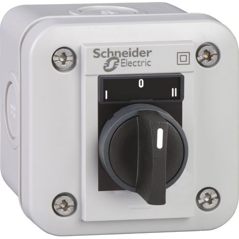 Schneider Electric – Boîte à boutons Harmony – Sélecteur 3 positions I-O-II – Protection contre courts-circuits 4A – Pour installation électrique (1/2)