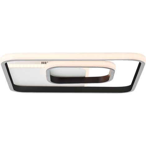 BRILLIANT lampe, plafonnier Merapi LED 40x40cm blanc / noir, 1x LED intégrée, 34W LED intégrée, (3600lm, 3000K), économe en énergie et durable grâce à l'insert LED (1/3)