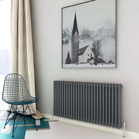 Biubiubath Traditional Cast Iron Radiator 600x1190mm 3 Column Anthracite (1/5)