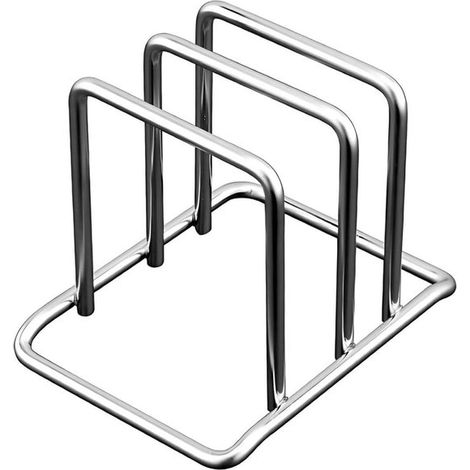 Tabla de cortar de acero inoxidable y soporte para tapas de ollas (1/5)