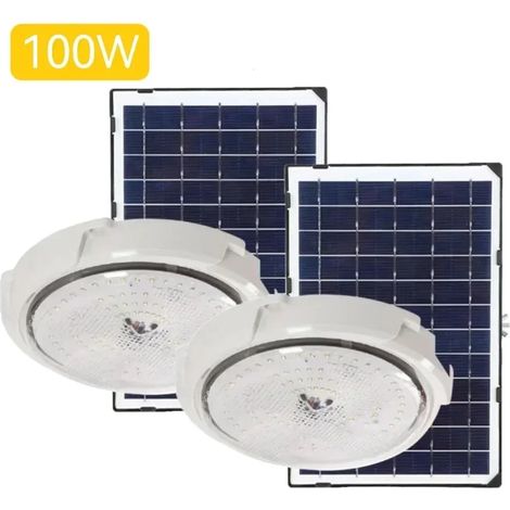 (100Wx2) Lampes solaires d'intérieur, plafonnier, suspension pour maison, jardin, couloir, salon, etc. Compatibles avec les plafonds, les couloirs et les salons. (1/5)