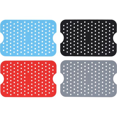 Lot de 4 tapis de cuisson réutilisables en silicone haute résistance à la chaleur pour friteuse, avec table de cuisson (1/5)