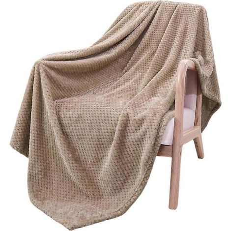Plaid en polaire douce et moelleuse 100150cm corail pour canapé (1/5)