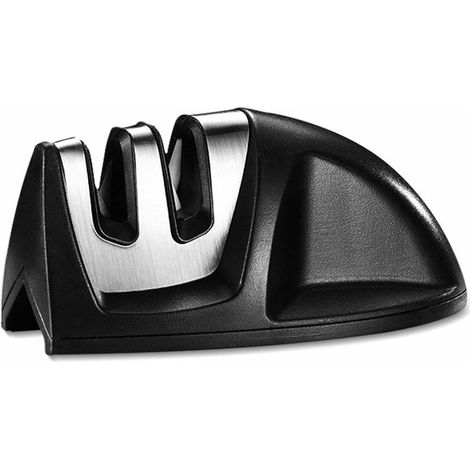Aiguiseur, Mini Aiguiseur de Couteaux Double,Magasin Aiguiseur de Couteaux Aiguiseur de Couteaux de Poche, Black (1/4)