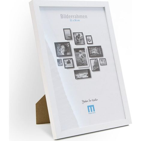 Cadre photo A4 moderne et intemporel, en MDF (blanc) pour de grandes photos et images au format A4,Peut être utilisé comme support de table ou sur un mur, en mode portrait ou paysage. (1/5)