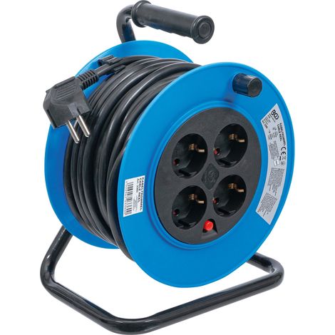 BGS Carrete de cable 15 m 3x1,5 mm² 4 enchufes IP 20 3000 W - 3360 (1/4)