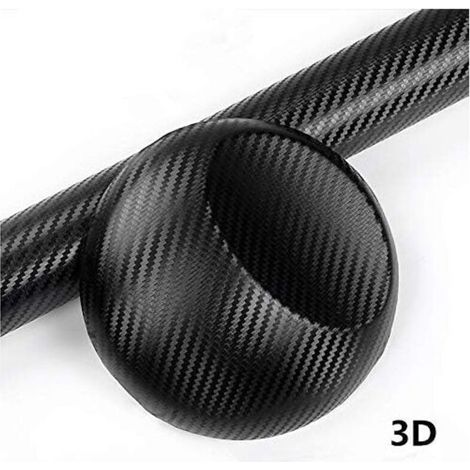 3D Film Vinyle (2PCS), 3D Autocollant Fibre Carbone adhésif Pour Voiture , Arrière Coque de Smartphone, Moto, Véhicule, fibre carbone vinyle autocollant 152 cm x 30cm Noir (1/4)