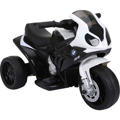 Moto eléctrica infantil BMW S1000RR negra con música y faro, 6 V (1/5)