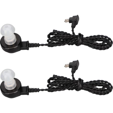 Appareil auditif fil câble 2 broches récepteur avec embout oreille, accessoire remplacement noir, prothèse auditive pièce détachée, kit écouteur (1/5)