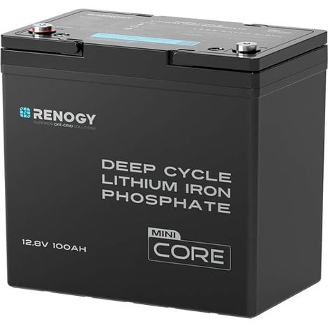 Batería de Litio Renogy 12V 100Ah LiFePO4 Core Mini - Compacta, con protección contra frío (1/5)