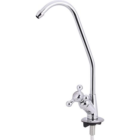 Robinet D'évier de Cuisine en Alliage de Zinc 1/4 Chrome - Mitigeur Rotatif 360° pour Eau Potable Salle de Bain et Cuisine Moderne (1/5)