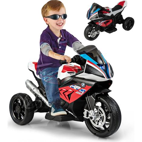 GOPLUS Moto électrique 6 V pour Enfant avec 2 Roues d’Entraînement, Véhicule pour Enfant avec Phares, Musique, Klaxon, Charge Max 30 KG, pour Enfants de 3-8 Ans (Rouge) (1/4)